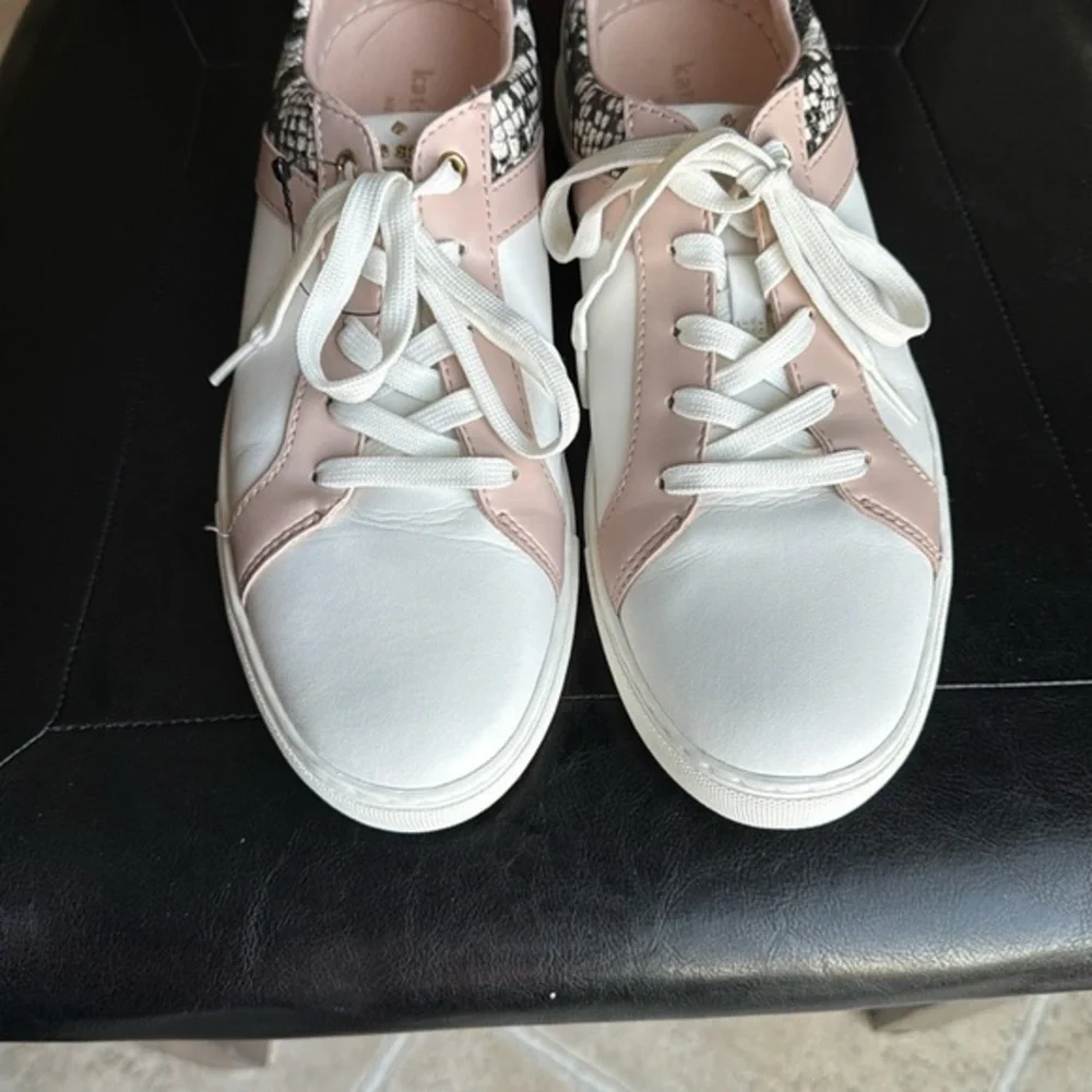 Kate Spade White and Pink Minimalist Sneakers